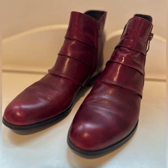 Canal Grande two tone Burgundy Ankle booties Size 38 Piera Shoes - Picture 3 of 11